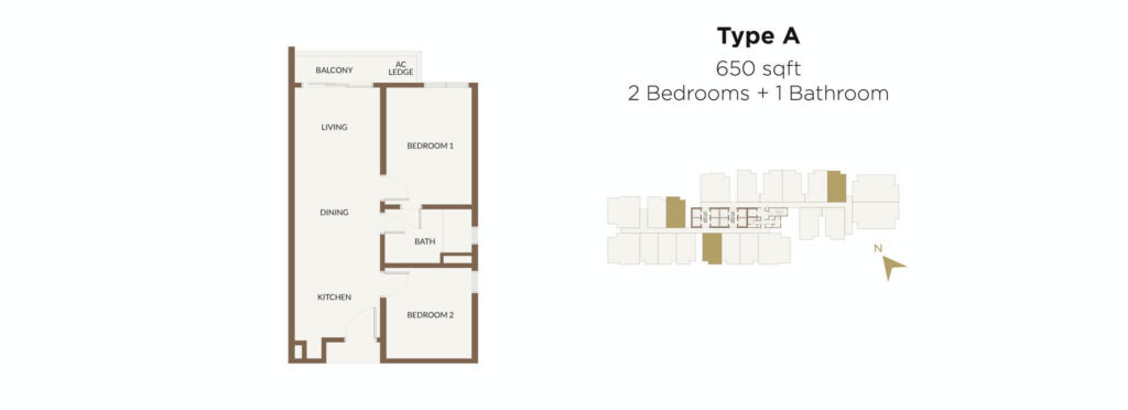 Aethera Residences Type A / A1 / A2 户型图