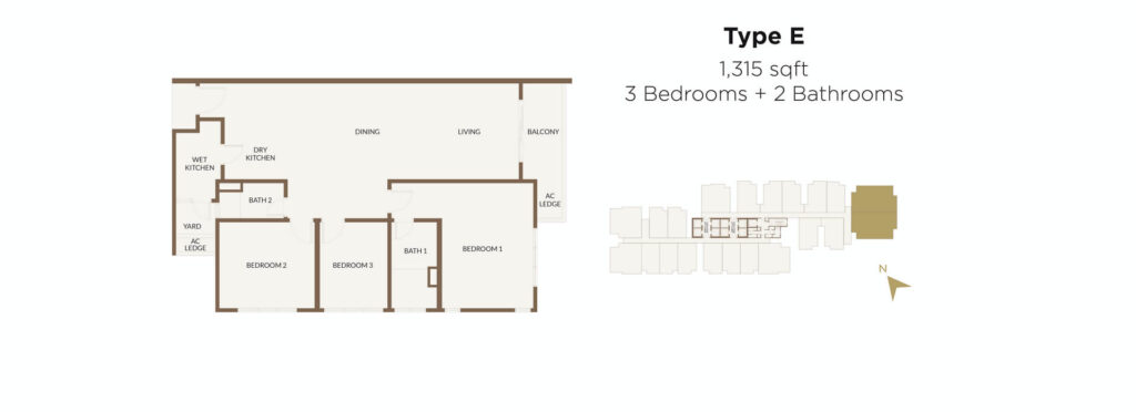 Aethera Residences Type E 户型图