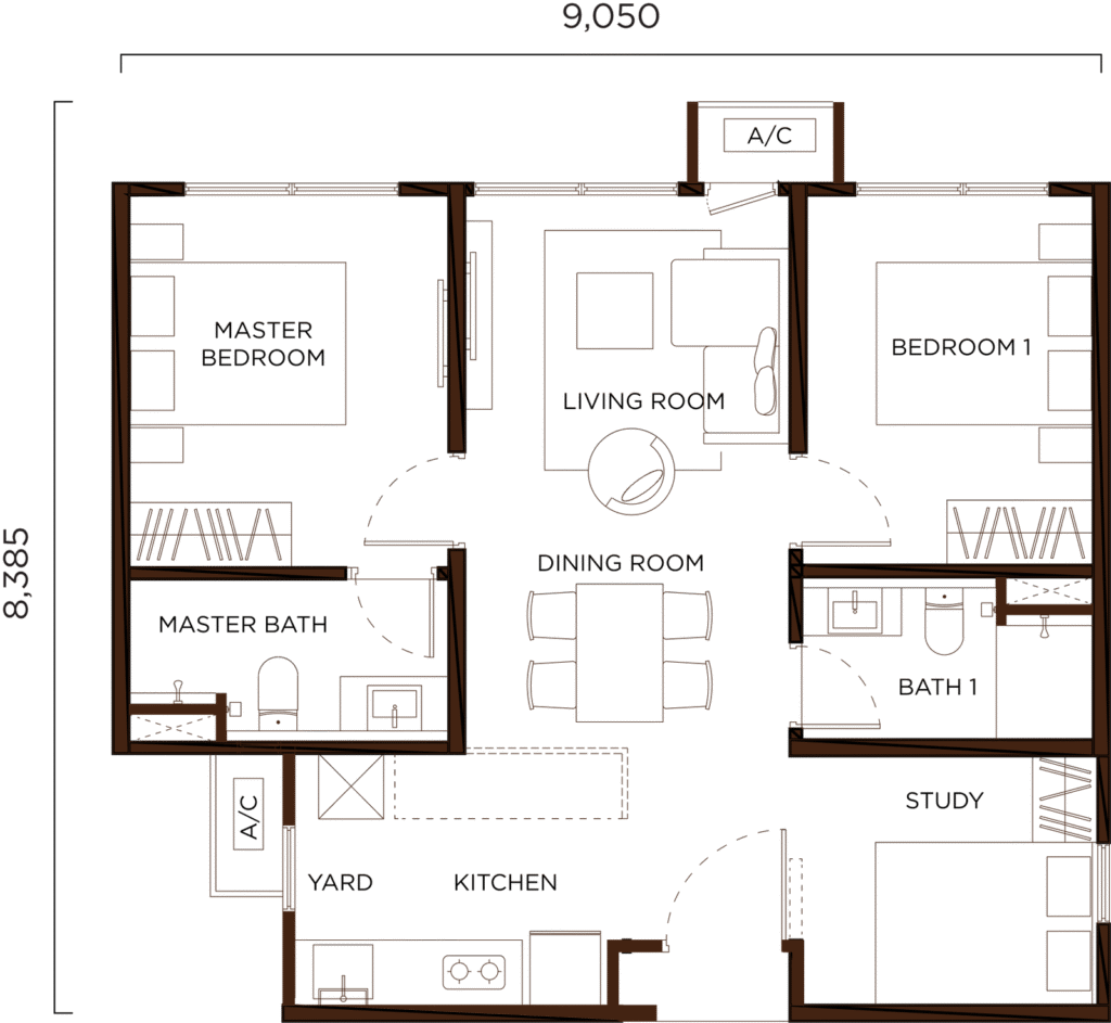 Amberwood Larkin JB Type B / B1 floor plan
