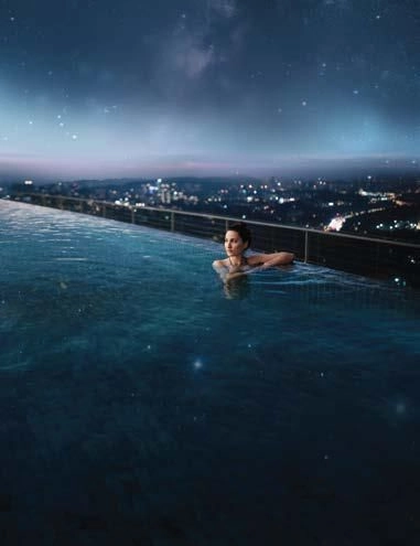 Arden Serviced Residence 无边泳池夜景，新山公寓设施