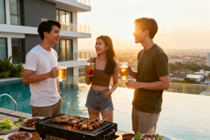 Outdoor BBQ deck