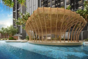 Pool and pavilion