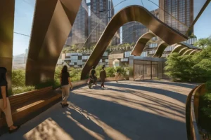 Covered link bridge direct to the RTS Bukit Chagar station and JB Sentral