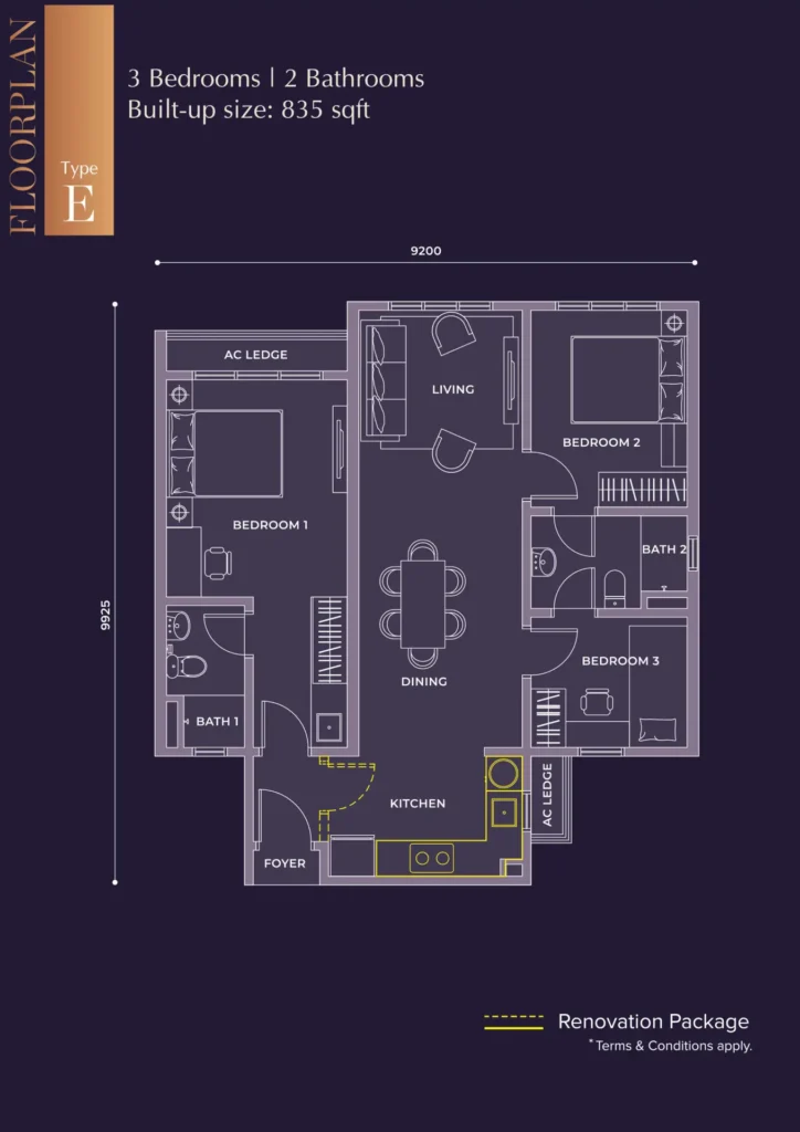Mah Sing M Grand Minori Type E floor plan