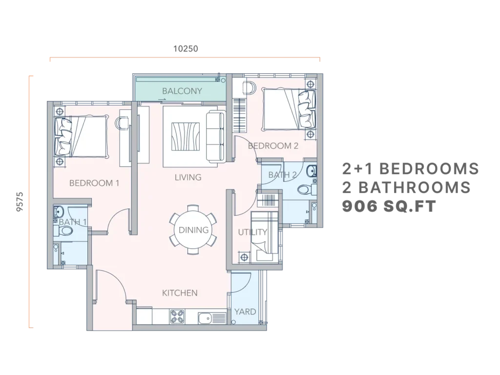 Mandolin Residences Taman Desa Tebrau Type C1 floor plan