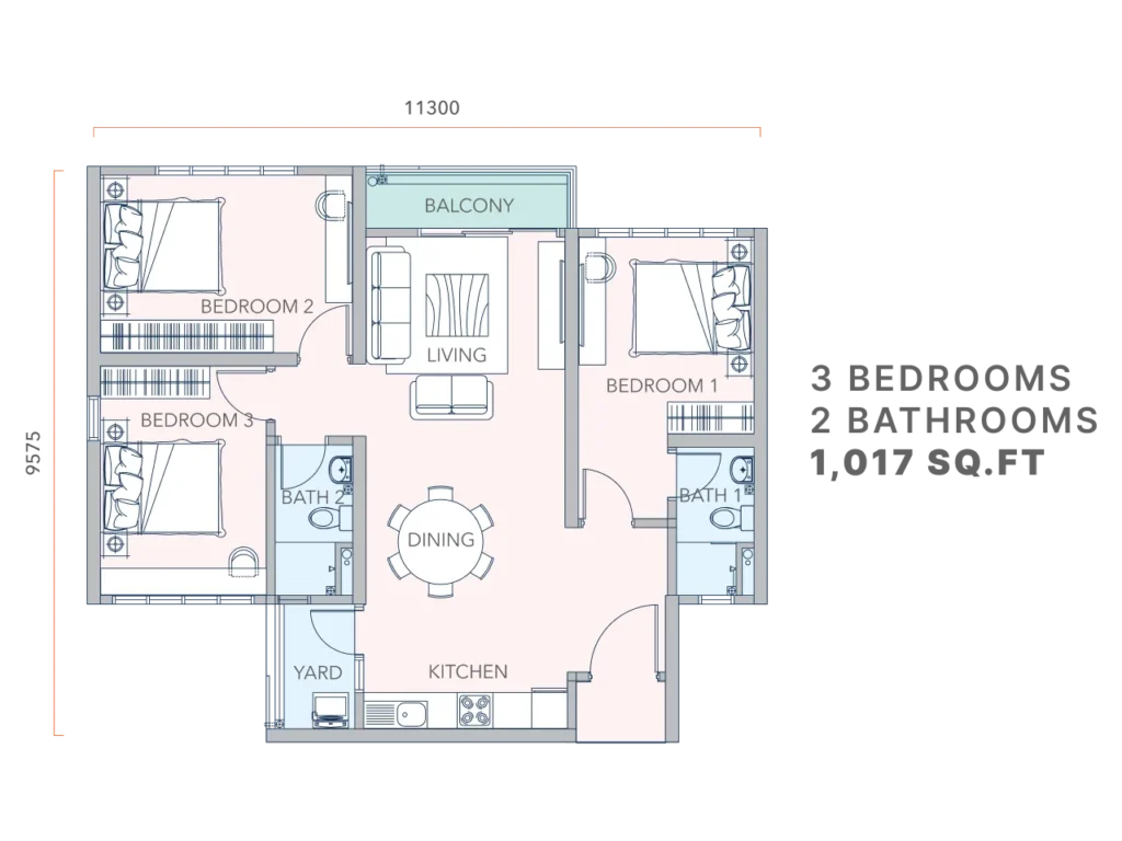 Mandolin Residences Taman Desa Tebrau Type D floor plan