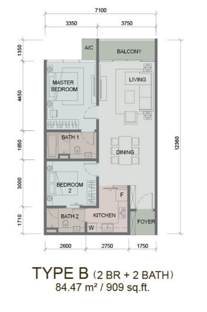 Paragon Suites @ CIQ Type B 户型图