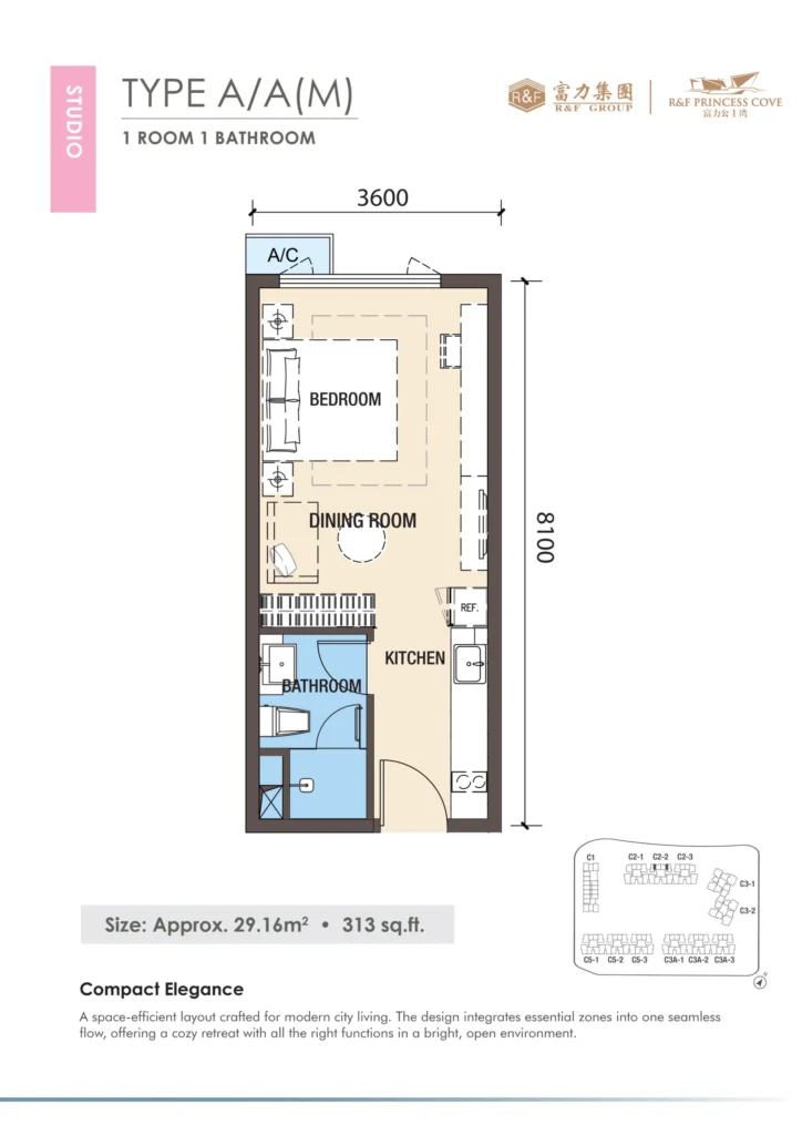 R&F Princess Cove Phase 3 Type A floor plan