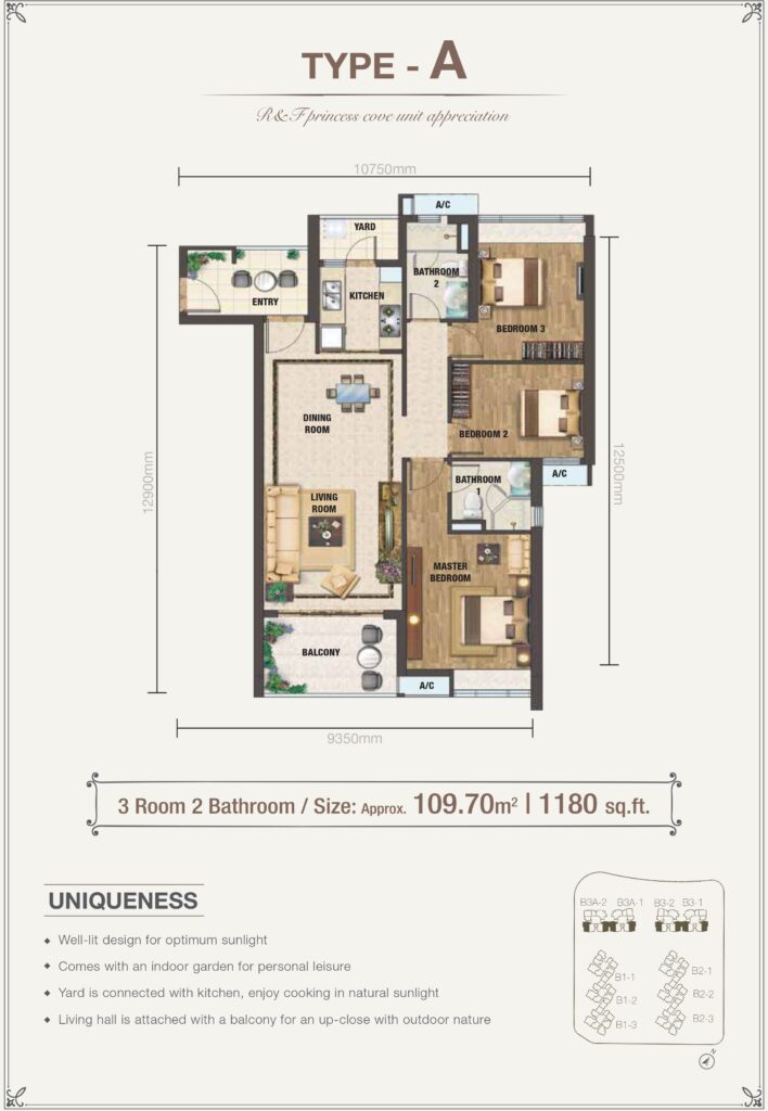 R&F Princess Cove Phase 2 Type A 户型图