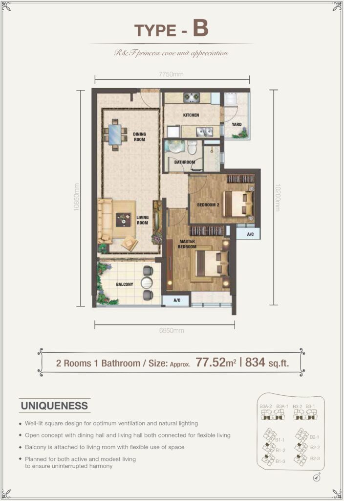 R&F Princess Cove Phase 2 Type B 户型图