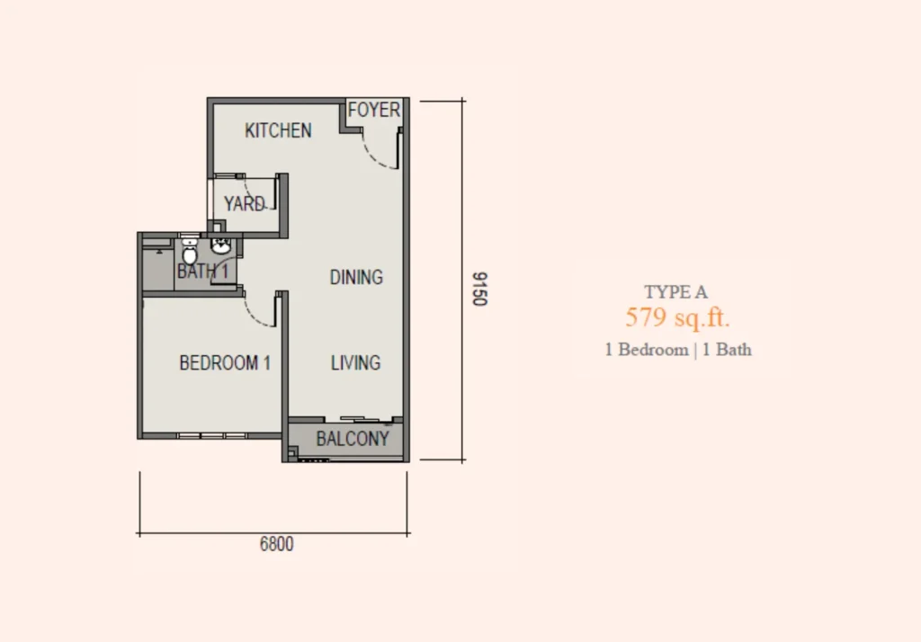Sky Curve Taman Perling Type A 户型图