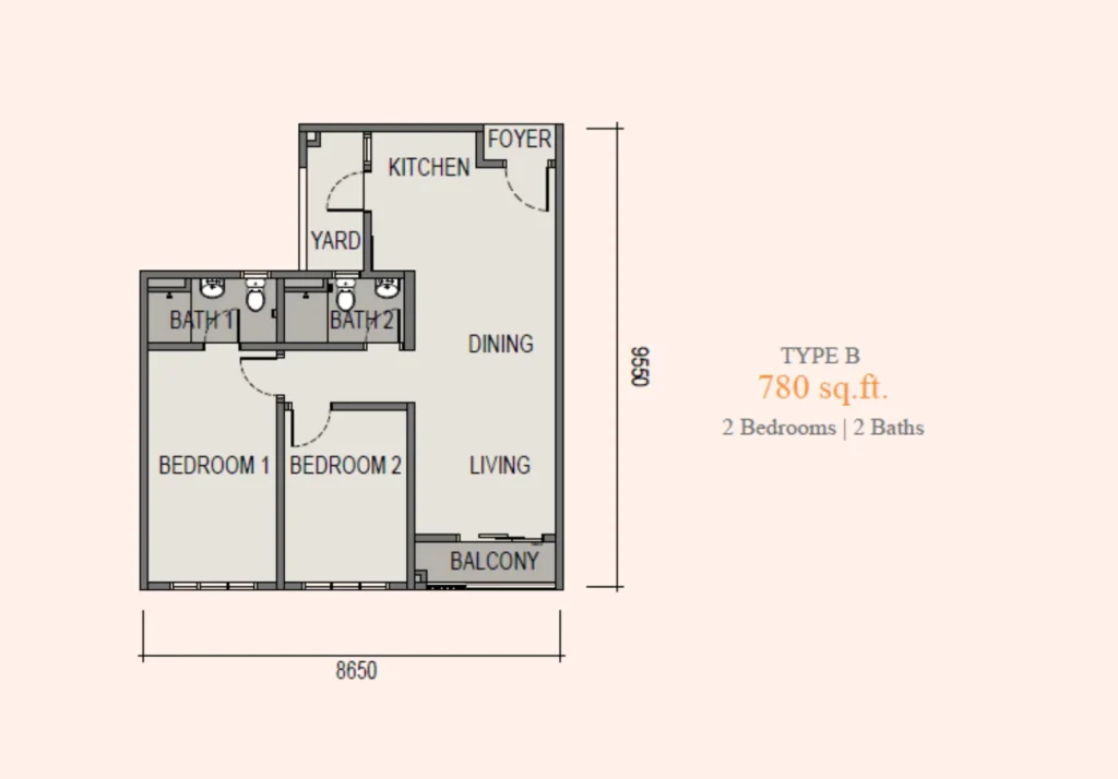 Sky Curve Taman Perling Type B 户型图