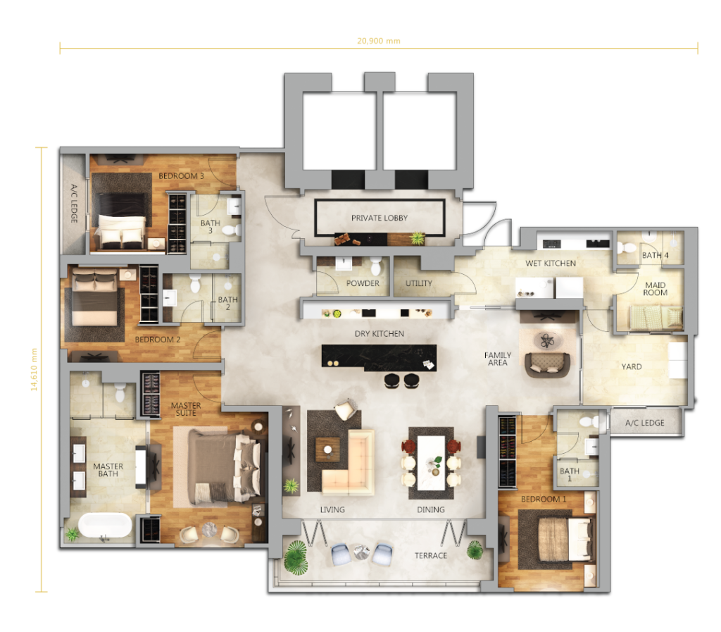 The Astaka @ One Bukit Senyum Type B floor plan