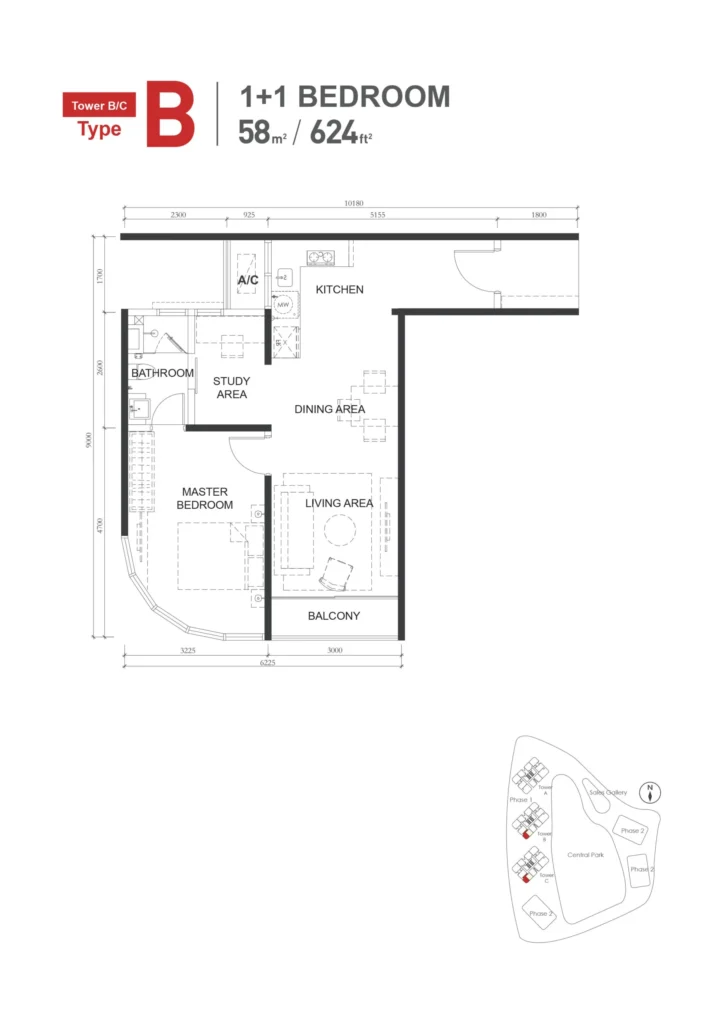 The M Macrolink Medini Type B floor plan
