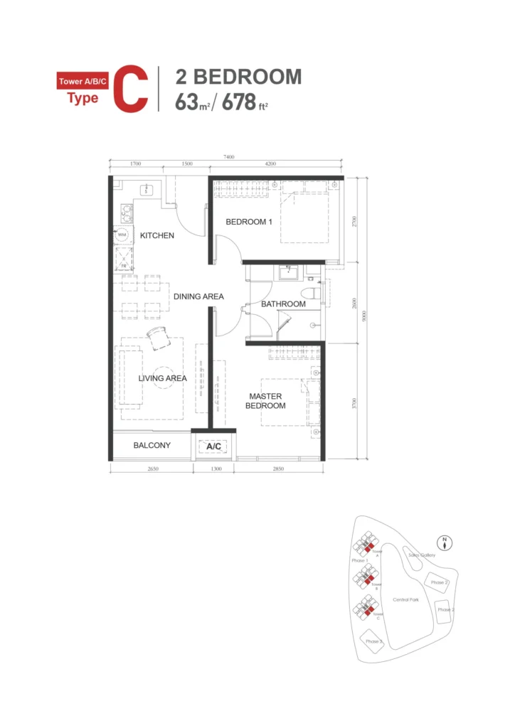 The M Macrolink Medini Type C floor plan