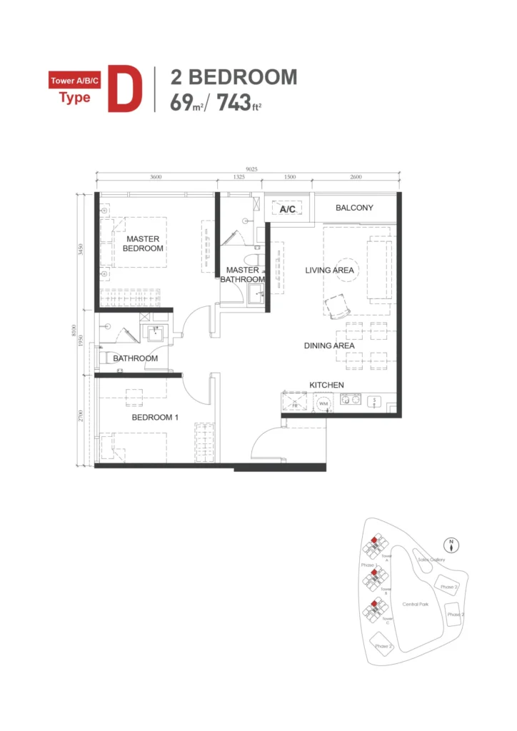 The M Macrolink Medini Type D floor plan