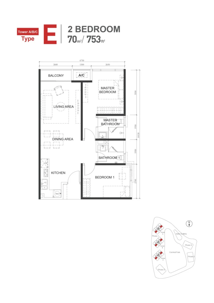 The M Macrolink Medini Type E floor plan