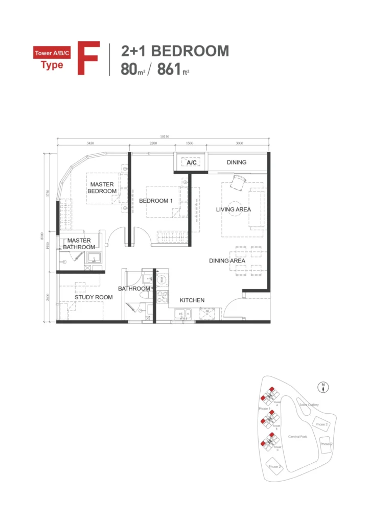 The M Macrolink Medini Type F floor plan