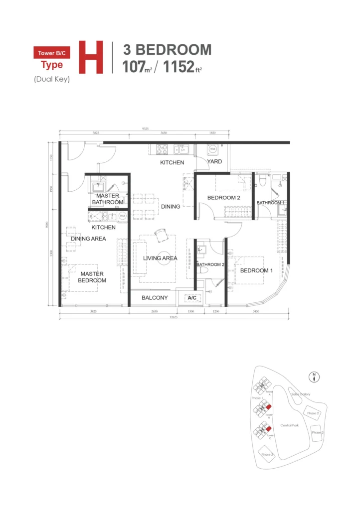 The M Macrolink Medini Type H floor plan