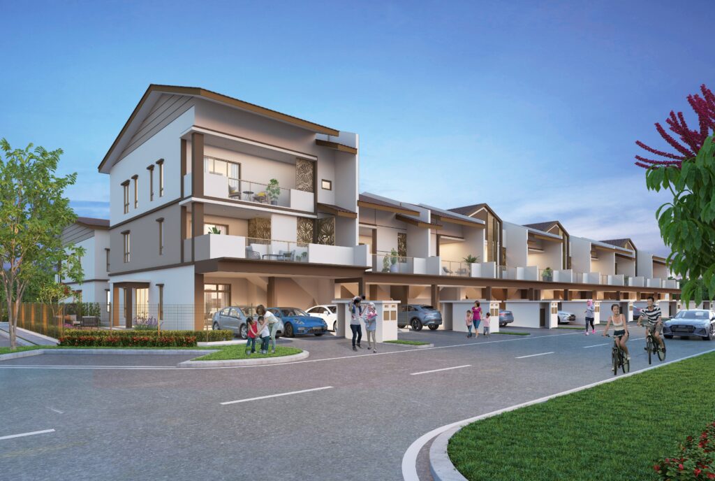 UDA Mutiara Residence 位于新山 Bandar UDA Utama 的排楼外观效果图，发展商官方图片